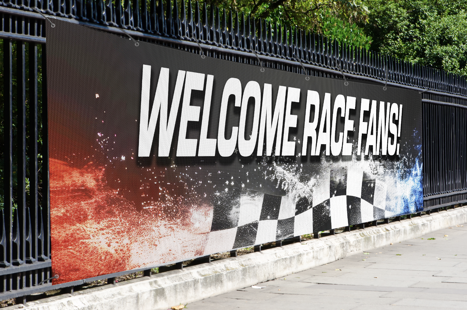 Mesh Fence Banner - WELCOME RACE FANS!